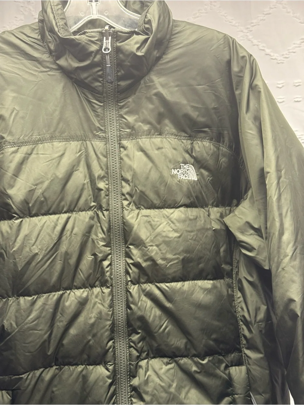 The North Face Women's Olive Aconcagua Jacket Goose Down Insulated Size Large